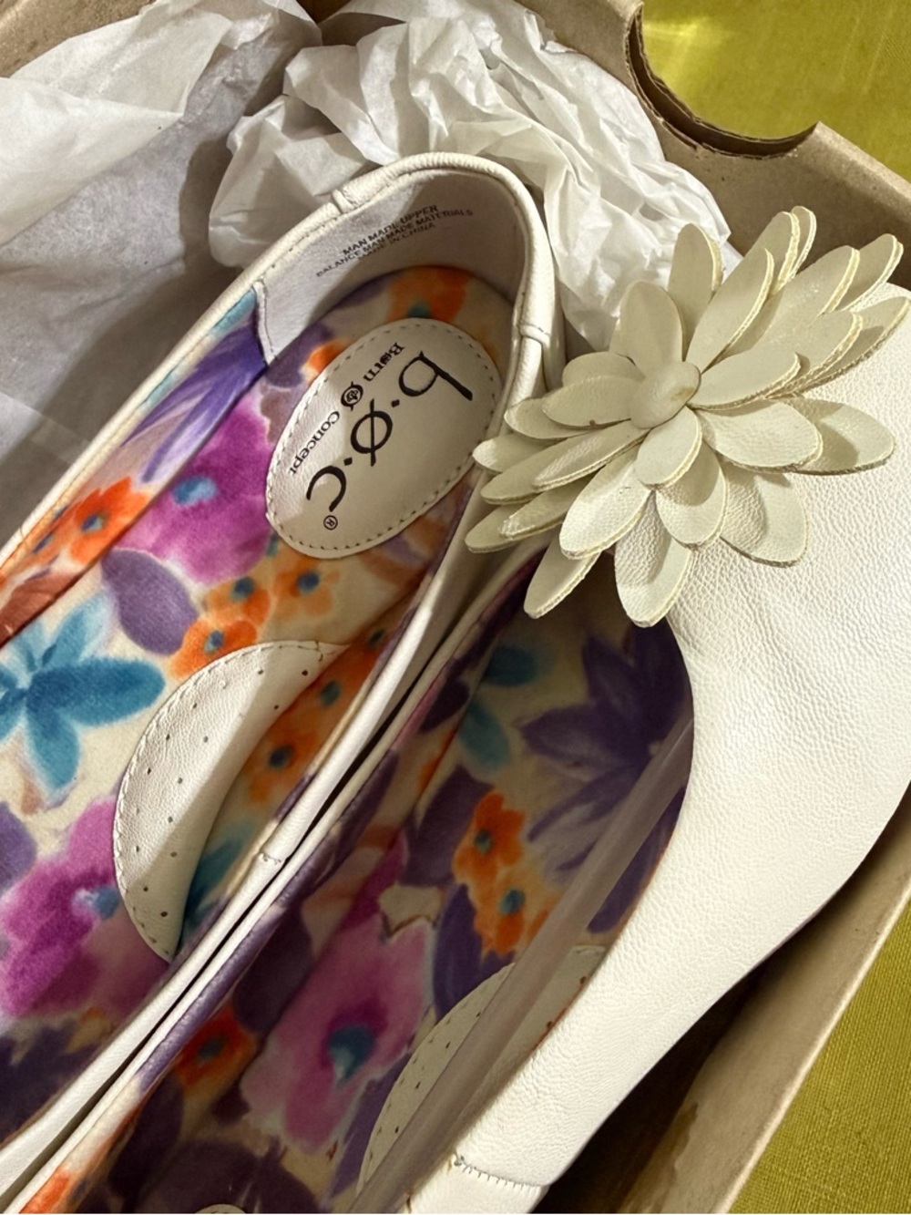 b.o.c. Cream Floral Applique Ballet Flats - Picture 12 of 16